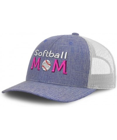 Trucker Baseball Cap Softball Mom Cotton Dad Hats for Men & Women Heather Blue White $15.39 Baseball Caps