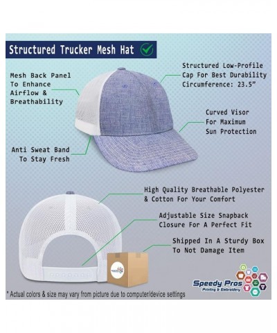 Trucker Baseball Cap Softball Mom Cotton Dad Hats for Men & Women Heather Blue White $15.39 Baseball Caps