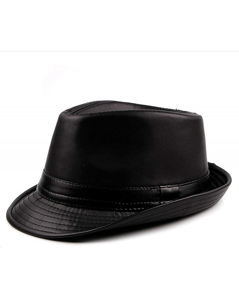 Men's Fedora Simple Fashion Jazz Hat Fashion Street Dance Hat Black One Size $17.39 Fedoras