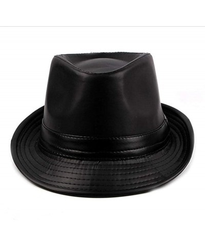 Men's Fedora Simple Fashion Jazz Hat Fashion Street Dance Hat Black One Size $17.39 Fedoras