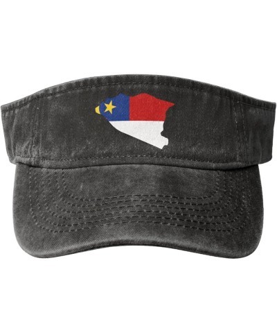 Flag Map of Malacca Sun Visor Hats for Women Men Adjustable Sports Sun Hats Cotton Golf Cap Black $12.63 Visors