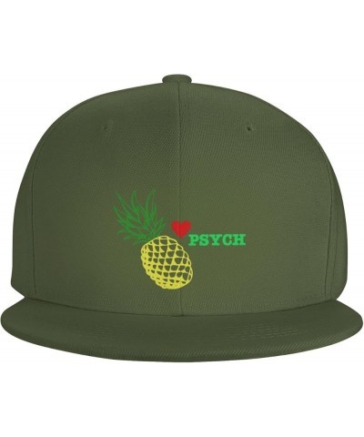 Men Women Adjustable Baseball Caps, Psych Pineapples Unisex Plain Hats Vintage Trucker Dad Cap Black Moss Green $8.81 Basebal...