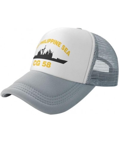 USS Philippine SEA CG 58 Flag-Baseball Caps Denim Hats Cowboy Knit hat Fisherman's hat Gray $14.96 Baseball Caps