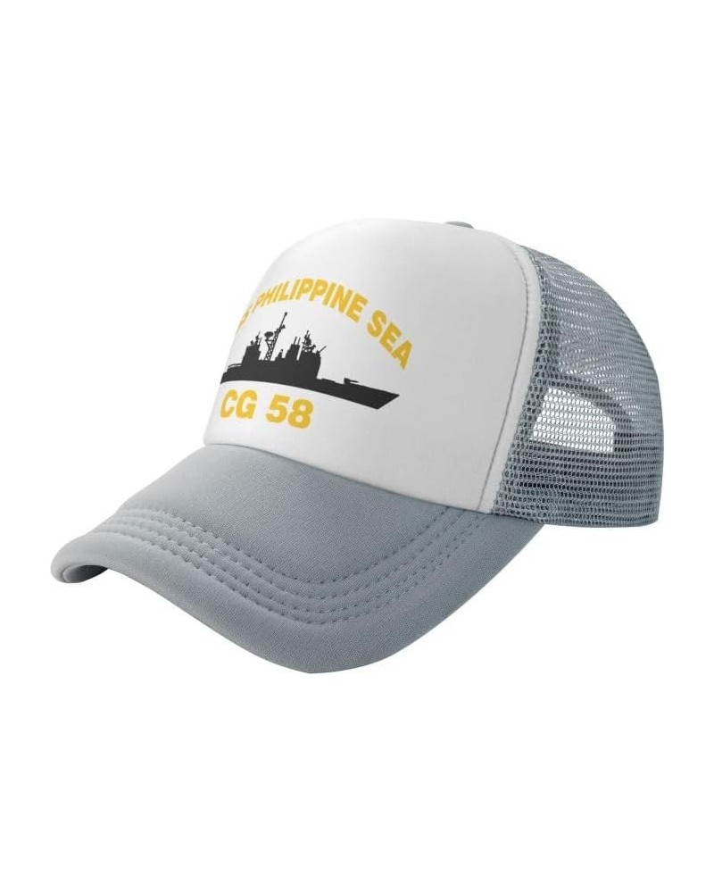 USS Philippine SEA CG 58 Flag-Baseball Caps Denim Hats Cowboy Knit hat Fisherman's hat Gray $14.96 Baseball Caps