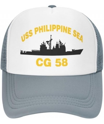 USS Philippine SEA CG 58 Flag-Baseball Caps Denim Hats Cowboy Knit hat Fisherman's hat Gray $14.96 Baseball Caps