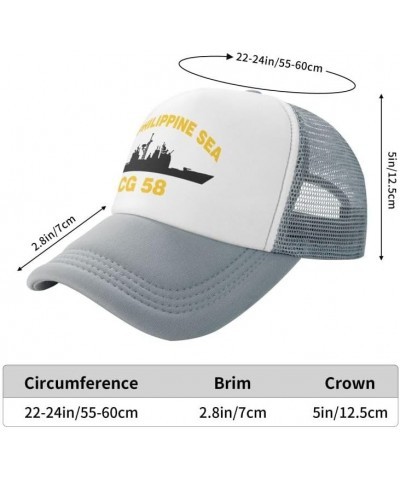 USS Philippine SEA CG 58 Flag-Baseball Caps Denim Hats Cowboy Knit hat Fisherman's hat Gray $14.96 Baseball Caps