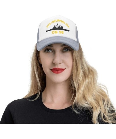 USS Philippine SEA CG 58 Flag-Baseball Caps Denim Hats Cowboy Knit hat Fisherman's hat Gray $14.96 Baseball Caps