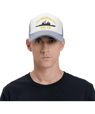 USS Philippine SEA CG 58 Flag-Baseball Caps Denim Hats Cowboy Knit hat Fisherman's hat Gray $14.96 Baseball Caps