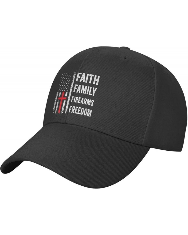 Faith Family Firearms Freedom Hat Patriotic American Flag Hat for Men Women Sports Baseball Cap Dad Trucker Hat Black $12.52 ...