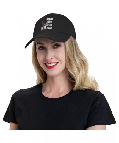 Faith Family Firearms Freedom Hat Patriotic American Flag Hat for Men Women Sports Baseball Cap Dad Trucker Hat Black $12.52 ...