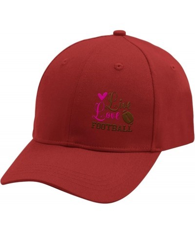 Live Love Football Baseball Cap Funny Dad Hat for Women Embroidery Gift for Grandpa Golf Caps for Vacation Red $16.16 Basebal...