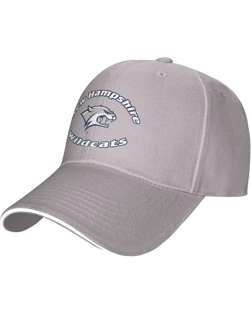 University of New Hampshire Logo Unisex Classic Hat Adjustable Fashion Casquette for Men Women Gray $8.26 Baseball Caps