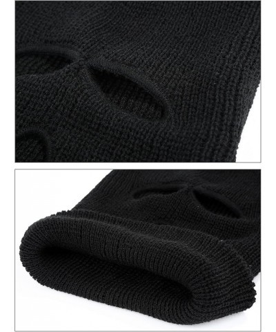 2 Pieces Knitted Full Face Cover 3 Hole Mask Winter Balaclava Face Cover, One Size Black and Navy Green $7.00 Balaclavas