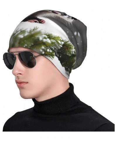 Opossum in Snow Stylish & Comfortable Knit Hat with Brim - Perfect Winter Wear for Men & Women â€" Ideal Gift for Cold Weathe...