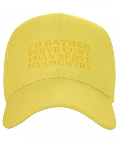 I'd Rather Serve Cunt Than Serve My Country Hat for Men Women Trucker Hat Funny Fashion Baseball Cap Gifts Yellow $10.33 Base...