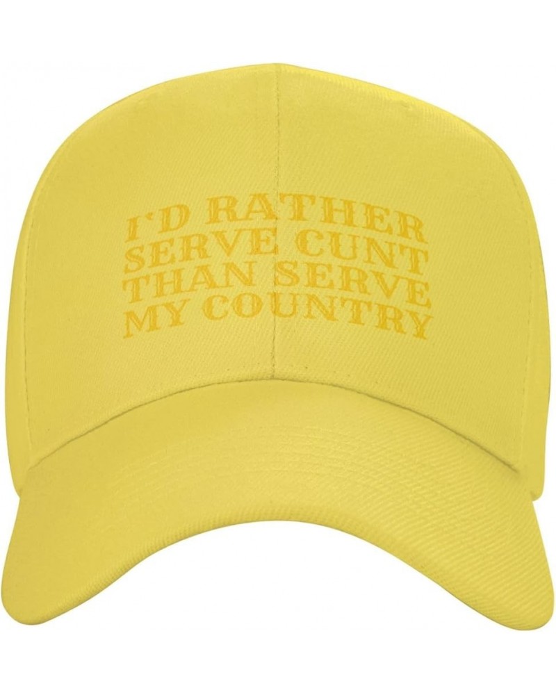 I'd Rather Serve Cunt Than Serve My Country Hat for Men Women Trucker Hat Funny Fashion Baseball Cap Gifts Yellow $10.33 Base...