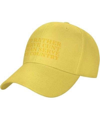 I'd Rather Serve Cunt Than Serve My Country Hat for Men Women Trucker Hat Funny Fashion Baseball Cap Gifts Yellow $10.33 Base...