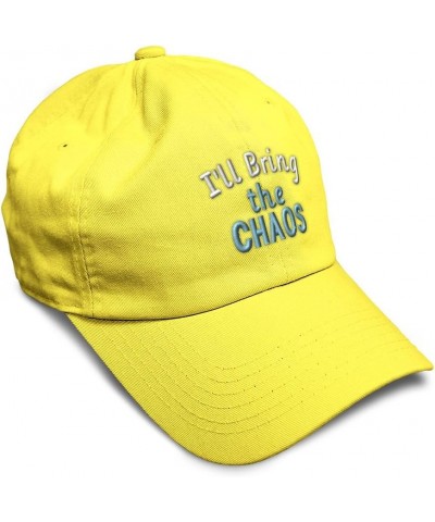 Soft Baseball Cap I'll Bring The Chaos Cotton Dad Hats for Men & Women Yellow $12.00 Baseball Caps