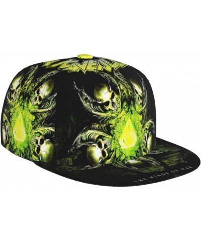 Overkill Band Hat Flat-Brimmed Baseball Cap Dad Ball Hat Snapback Hip Hop Cap for Men and Women Black $12.25 Baseball Caps