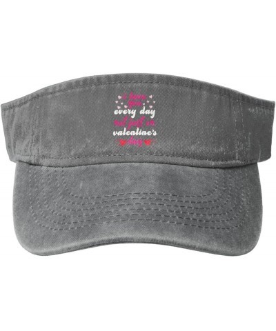 I Love You Every Day Sun Visor Hats for Women Men Sun Hat Vintage Golf Hat Adjustable Baseball Cap Gray $14.11 Visors