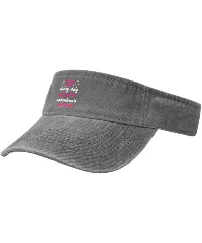 I Love You Every Day Sun Visor Hats for Women Men Sun Hat Vintage Golf Hat Adjustable Baseball Cap Gray $14.11 Visors