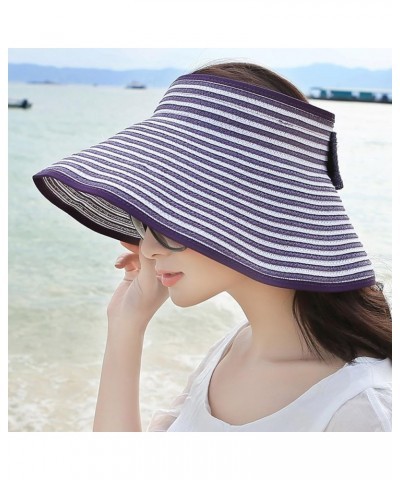 Sun Hats for Women Summer Wide Brim Lightweight Portable Summer Beach Hat Large Floppy Foldable Roll Up Beach Sun Cap Purple ...