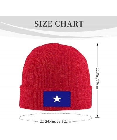 Bonnie Blue Flag Beanie Hat for Men Women Knit Skull Cap Warm Hats Black Knitted Caps Red $11.32 Skullies & Beanies