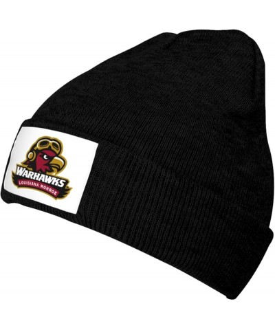 ULM Warhawk Ribbed Knit Cap Beanie Hats for Men Women, Warm Cozy Knitted Cuffed Cap Black $7.41 Skullies & Beanies