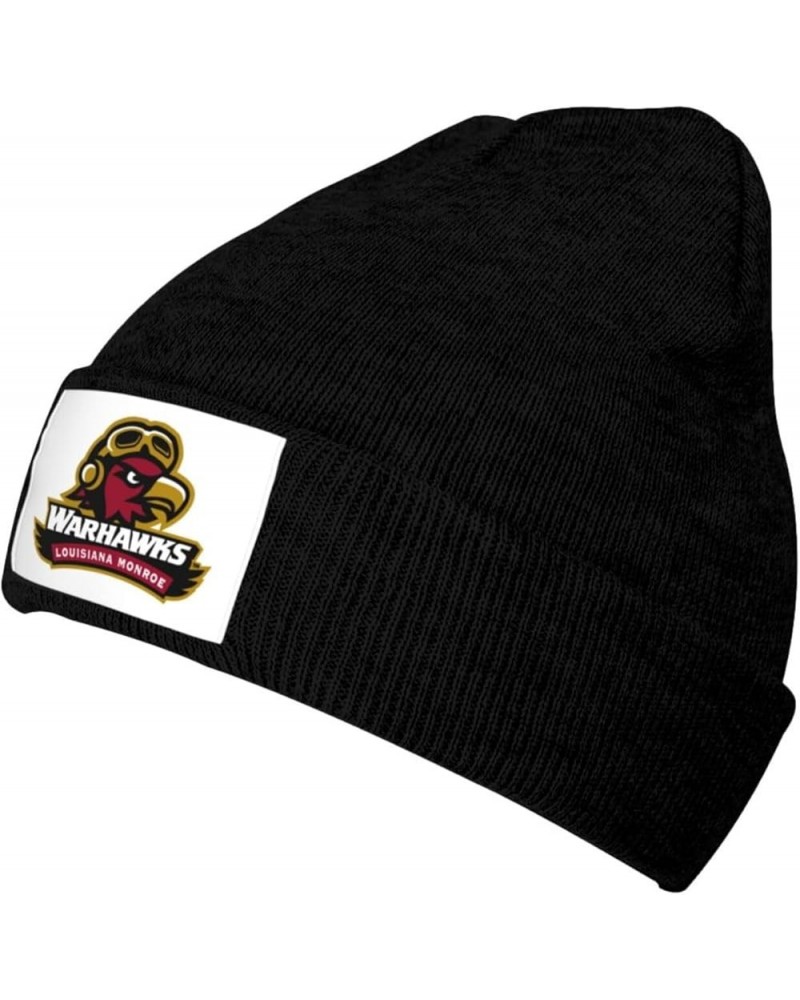 ULM Warhawk Ribbed Knit Cap Beanie Hats for Men Women, Warm Cozy Knitted Cuffed Cap Black $7.41 Skullies & Beanies