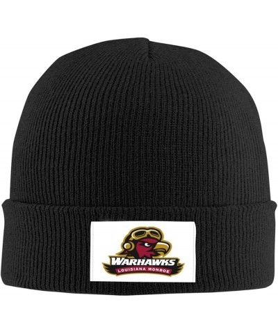 ULM Warhawk Ribbed Knit Cap Beanie Hats for Men Women, Warm Cozy Knitted Cuffed Cap Black $7.41 Skullies & Beanies