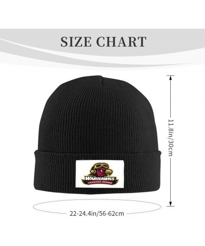 ULM Warhawk Ribbed Knit Cap Beanie Hats for Men Women, Warm Cozy Knitted Cuffed Cap Black $7.41 Skullies & Beanies