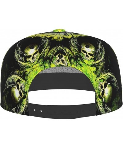 Overkill Band Hat Flat-Brimmed Baseball Cap Dad Ball Hat Snapback Hip Hop Cap for Men and Women Black $12.25 Baseball Caps