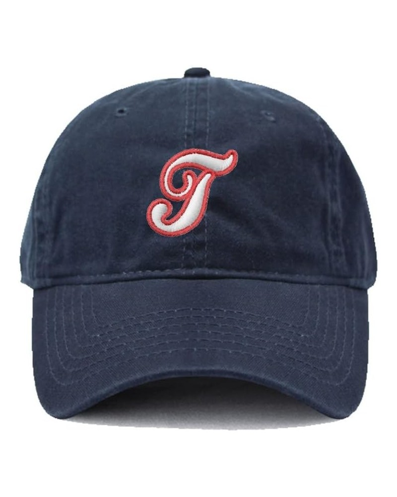 Men's Baseball Caps Baseball Letter T Embroidered Dad Hat Washed Cotton Hat Navy $12.99 Baseball Caps