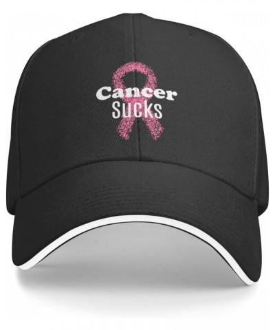 Breast Cancer Sucks Comfortable Sandwich Bill Cap Perfect for Leisure Black $13.04 Baseball Caps