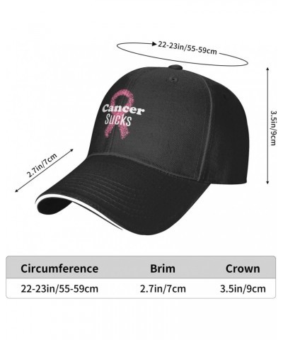 Breast Cancer Sucks Comfortable Sandwich Bill Cap Perfect for Leisure Black $13.04 Baseball Caps