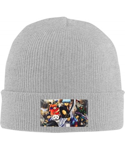 Gintamas Knit Hat Cap Knitted Cuffed Cap for Super Warmth in Winter Black Gray $8.84 Skullies & Beanies