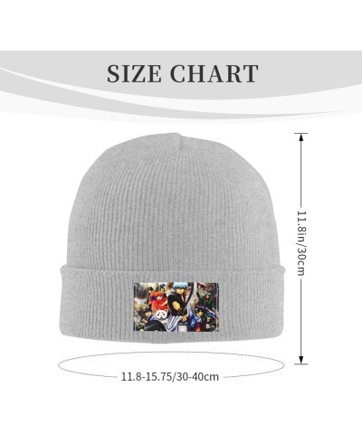 Gintamas Knit Hat Cap Knitted Cuffed Cap for Super Warmth in Winter Black Gray $8.84 Skullies & Beanies