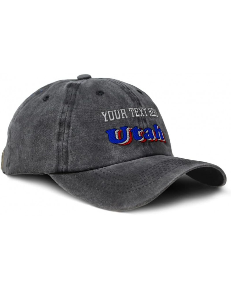 Custom Soft Washed Baseball Cap Utah Love Cotton Dad Hats for Men & Women Black Personalized Text Here $13.05 Baseball Caps