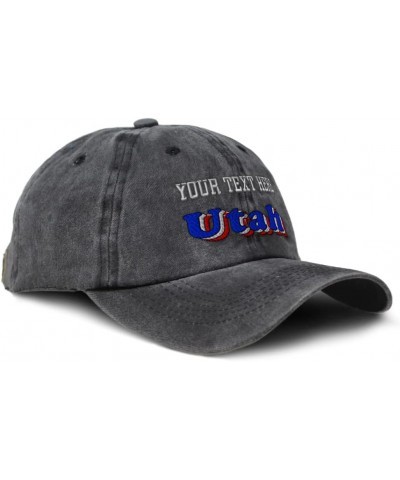 Custom Soft Washed Baseball Cap Utah Love Cotton Dad Hats for Men & Women Black Personalized Text Here $13.05 Baseball Caps