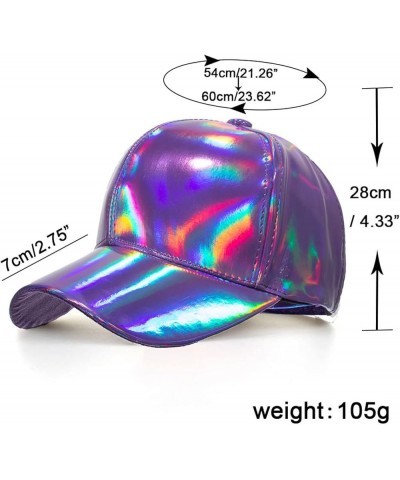 Women Summer Casual Baseball Cap Glitter PU Leather Adjustable Hat Summer Caps Travel Red $7.23 Sun Hats