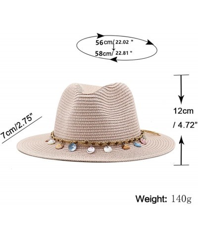 Panama Hat Summer Leisure Sun Hats for Women Men Beach Straw Hats UV Sun Protection Travel Caps Pink $18.21 Sun Hats