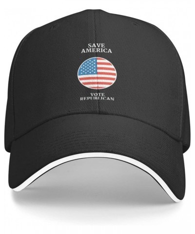 Save America Vote Republican Baseball Cap Men Hats Sun hat for Women Cowboy hat Dad Hat Trucker hat Black Black $11.60 Baseba...