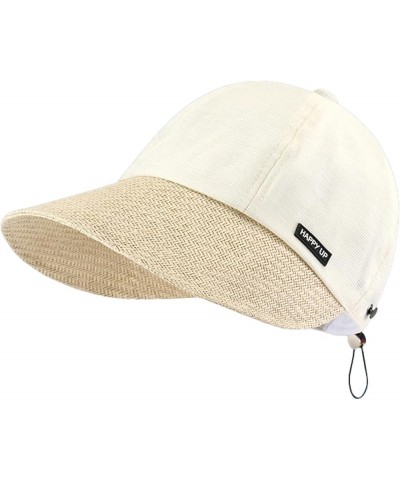 Sun Visor Hat Women Wide Straw Brim Summer Beach Hat Sun Protection 2024 Hanging Mask Fisherman Hat Beige $12.17 Sun Hats