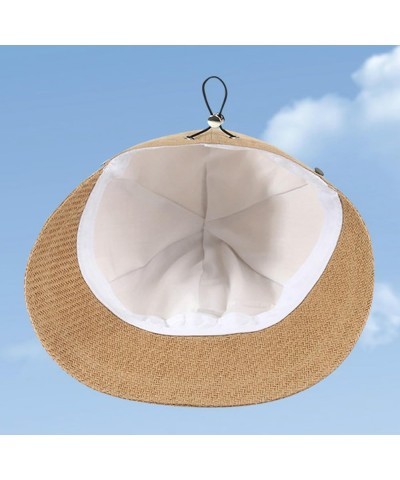 Sun Visor Hat Women Wide Straw Brim Summer Beach Hat Sun Protection 2024 Hanging Mask Fisherman Hat Beige $12.17 Sun Hats