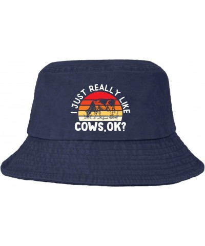 Funny Bucket Hat Cow Bucket Hats i justt Really llike Cows ok? Trendy Womens Hat for Basketball Accessories for Travel Must H...