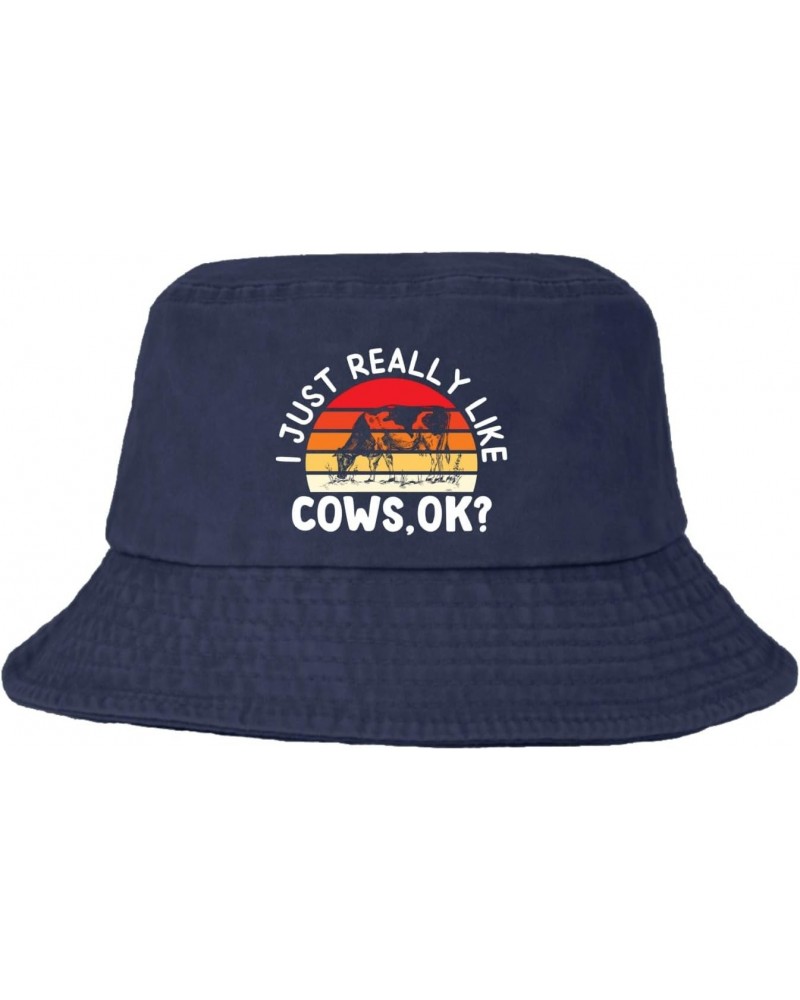 Funny Bucket Hat Cow Bucket Hats i justt Really llike Cows ok? Trendy Womens Hat for Basketball Accessories for Travel Must H...