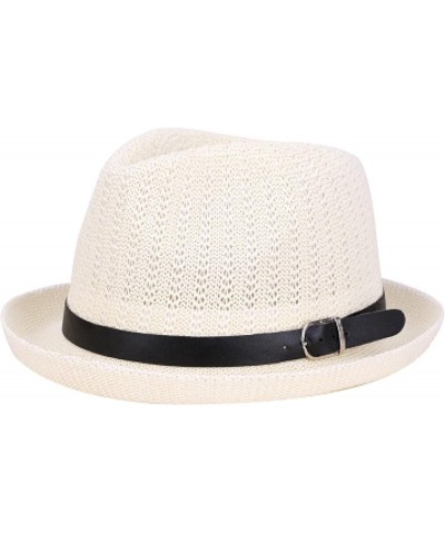 Womens Sun Hat Spring Summer Sun Hats Men Jazz Braid Cap Summer Beach Straw Caps Casual Topper 3 $13.18 Sun Hats