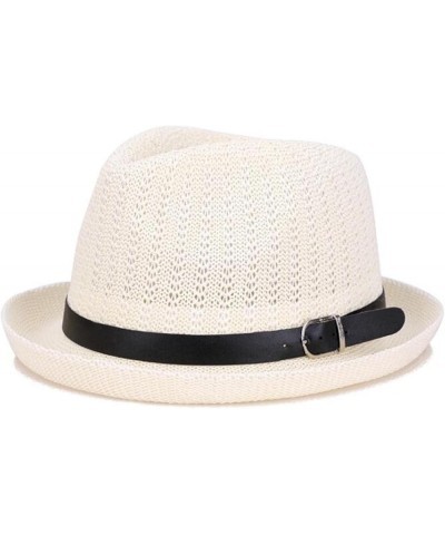 Womens Sun Hat Spring Summer Sun Hats Men Jazz Braid Cap Summer Beach Straw Caps Casual Topper 3 $13.18 Sun Hats