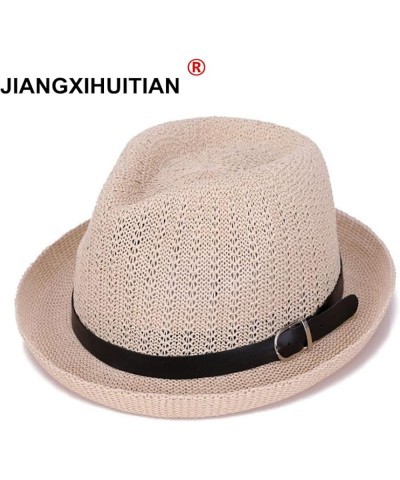 Womens Sun Hat Spring Summer Sun Hats Men Jazz Braid Cap Summer Beach Straw Caps Casual Topper 3 $13.18 Sun Hats