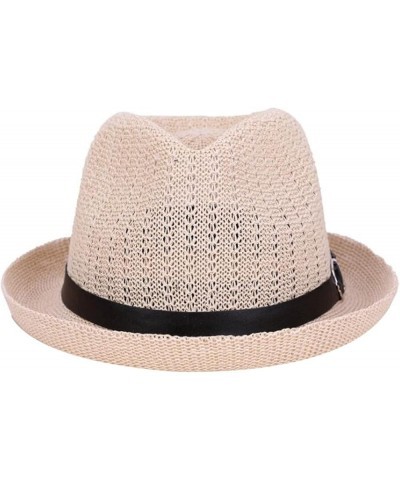 Womens Sun Hat Spring Summer Sun Hats Men Jazz Braid Cap Summer Beach Straw Caps Casual Topper 3 $13.18 Sun Hats